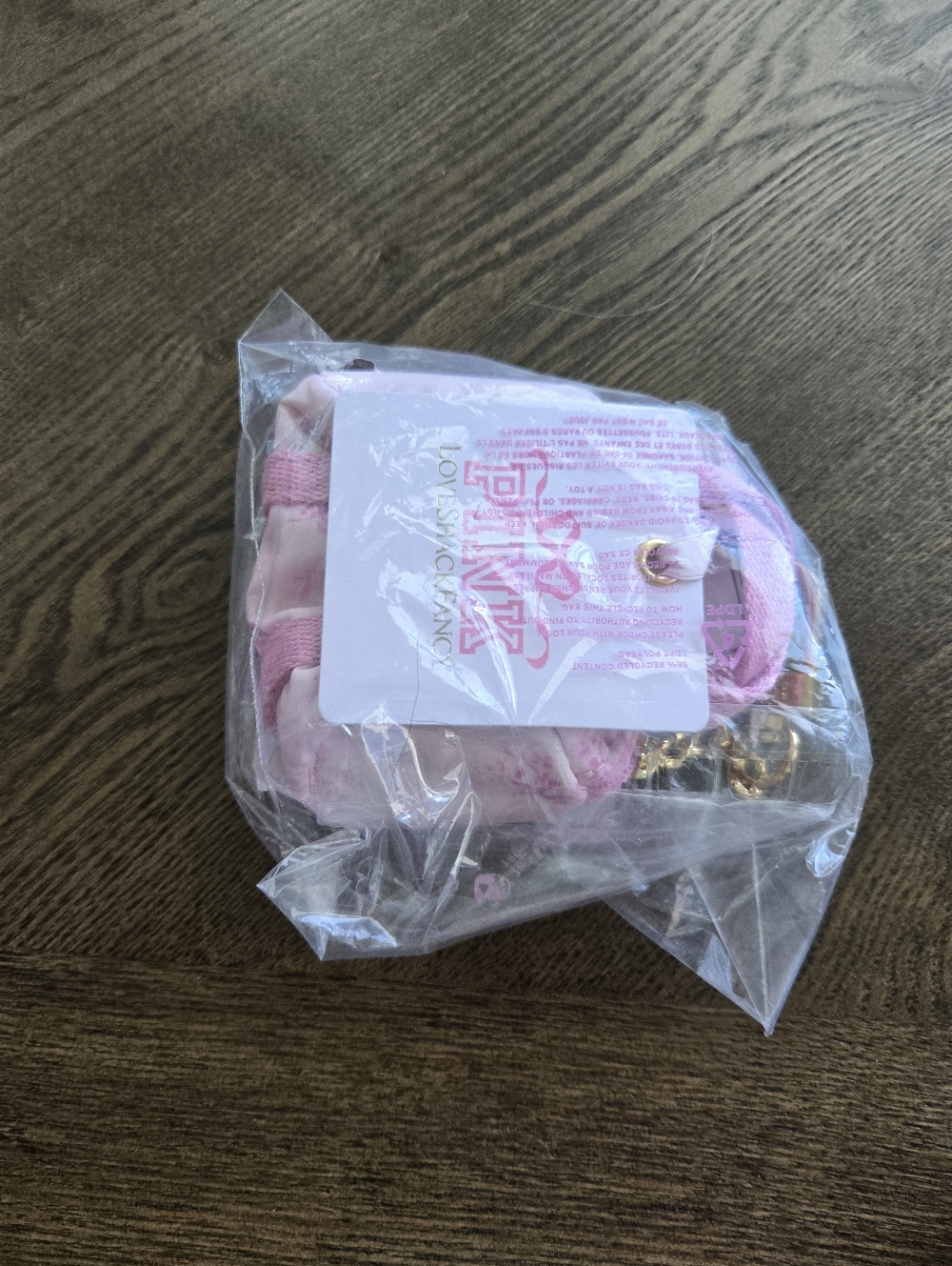 PINK x LoveShackFancy NWT Mini Duffle Keychain Charm in beaux icons color - Picture 2 of 3